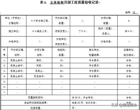 《建设工程施工质量验收统一标准》GB50300-2013配套验收资料表格