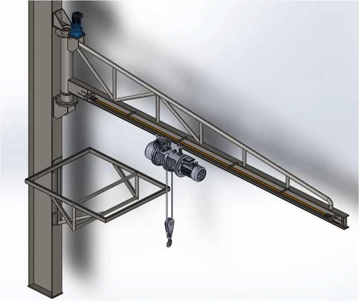 jib-crane臂式起重机吊机3D图纸 Solidworks设计 附STEP