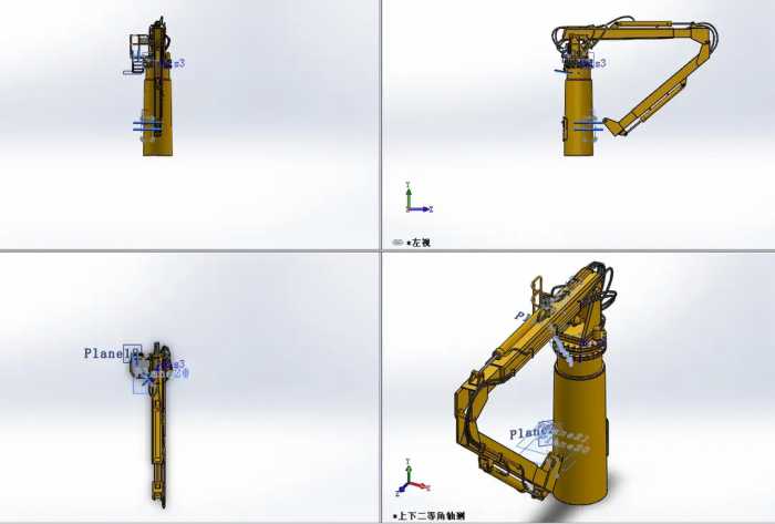 拖船船舶起重机吊机3D图纸 Solidworks设计 附STP