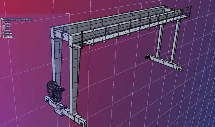 gantry crane门式起重机简易结构3D图纸 IGS格式