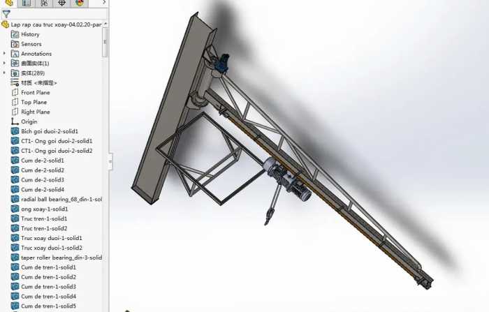 jib-crane臂式起重机吊机3D图纸 Solidworks设计 附STEP