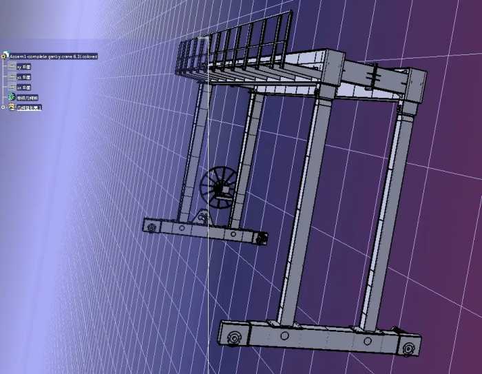 gantry crane门式起重机简易结构3D图纸 IGS格式