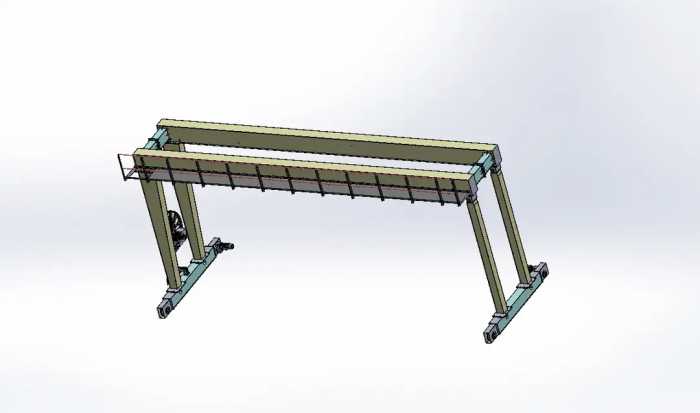 gantry crane门式起重机简易结构3D图纸 IGS格式