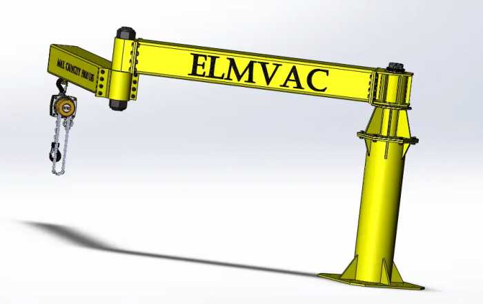 Articulating Jib Crane接式起重臂起重机3D图纸 Solidworks设计