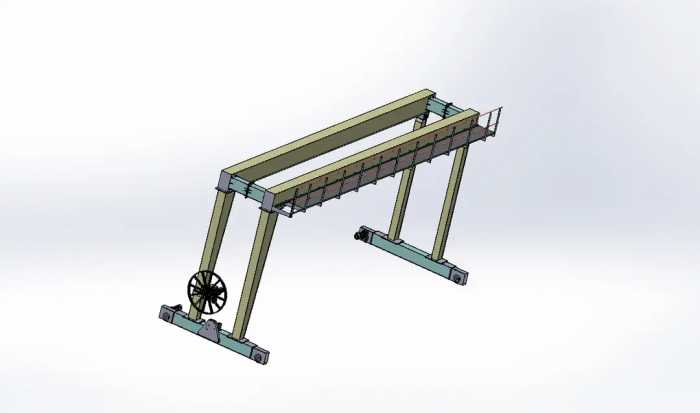 gantry crane门式起重机简易结构3D图纸 IGS格式