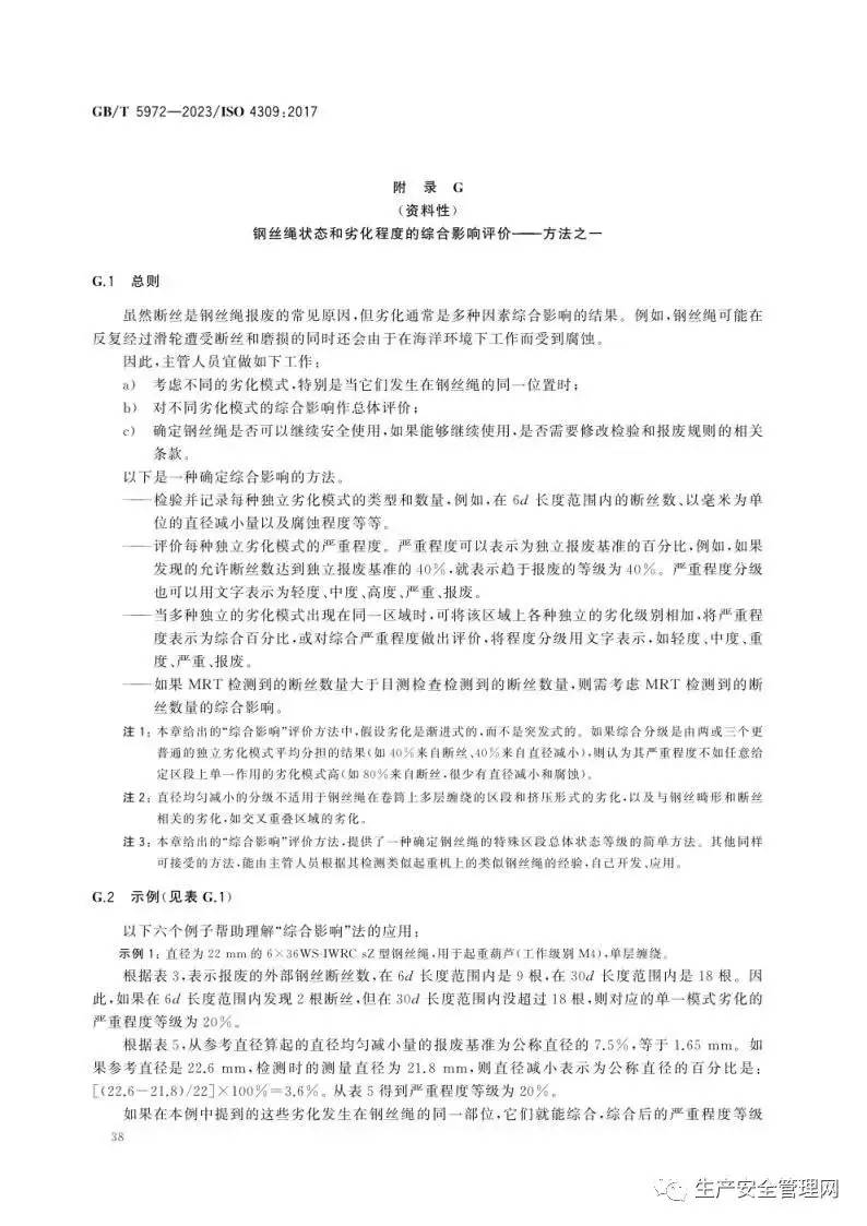 【pdf】GB T 5972-2023 起重机 钢丝绳 保养、维护、检验和报废