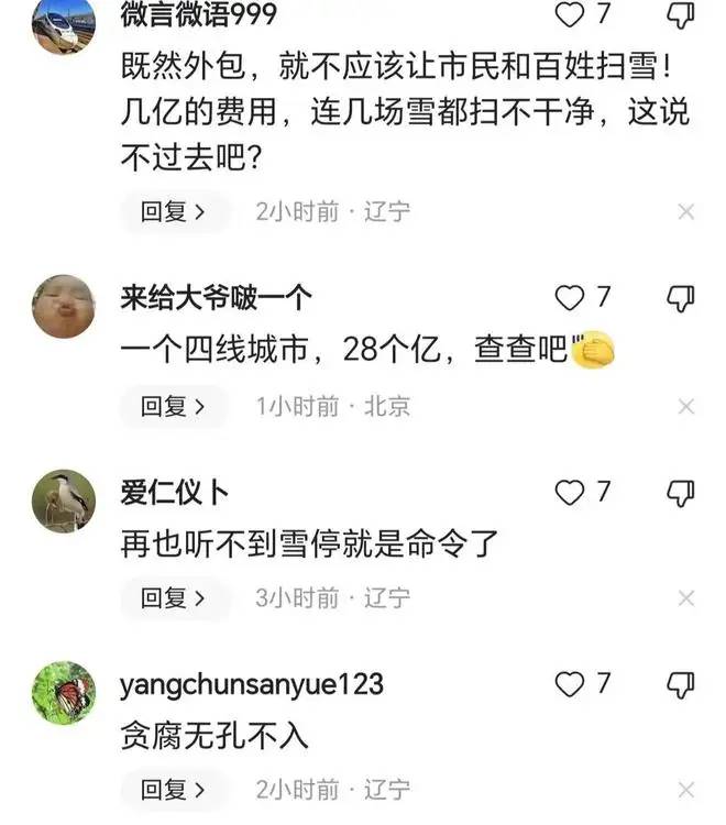 事情闹大了！辽宁28亿外包扫雪后续：承包公司回应质疑，央媒发声