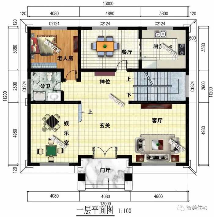 喜欢带挑空客厅的欧式别墅，室内配上一盏吊灯，那感觉非常大气