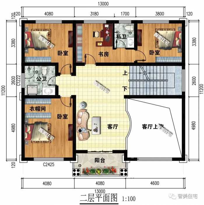 喜欢带挑空客厅的欧式别墅，室内配上一盏吊灯，那感觉非常大气