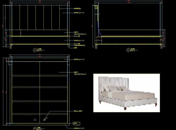 现代轻奢欧式家具cad施工图餐桌床椅子柜子沙发CAD三视图室内设计