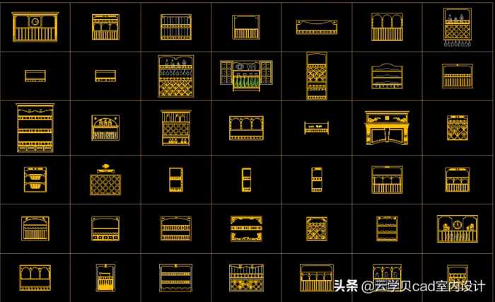 CAD欧式开放柜合集，分享