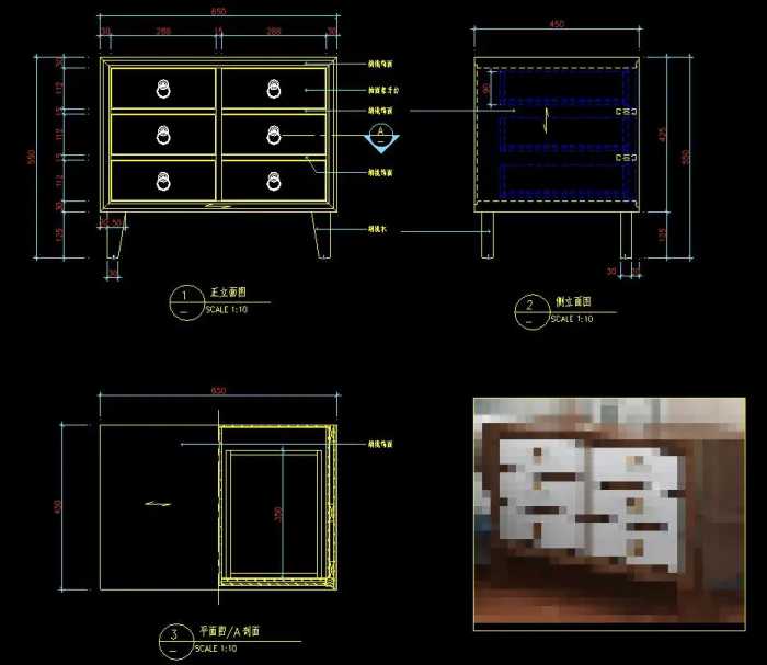 现代轻奢欧式家具cad施工图餐桌床椅子柜子沙发CAD三视图室内设计