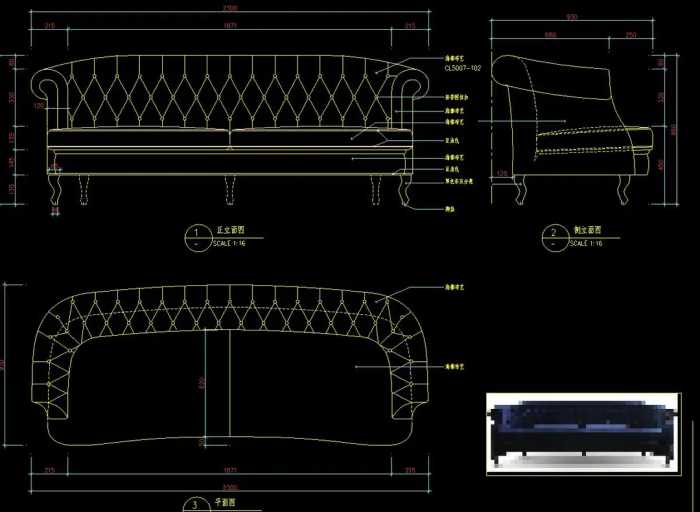 现代轻奢欧式家具cad施工图餐桌床椅子柜子沙发CAD三视图室内设计