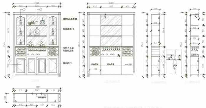 《超全酒柜CAD设计模块》丨吧台家装酒柜丨欧式美式实木 板式