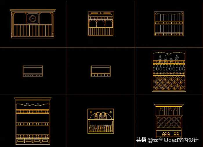 CAD欧式开放柜合集，分享