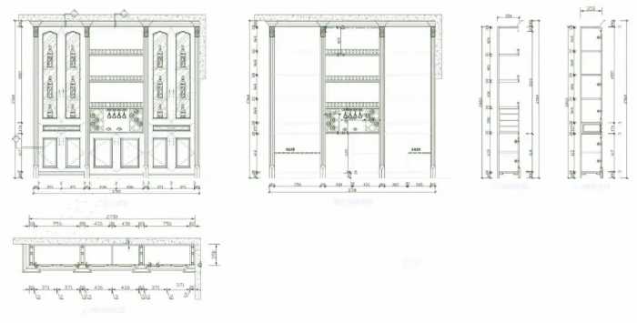 《超全酒柜CAD设计模块》丨吧台家装酒柜丨欧式美式实木 板式