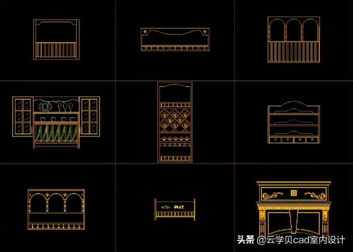 CAD欧式开放柜合集，分享
