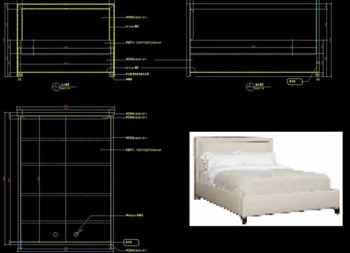 现代轻奢欧式家具cad施工图餐桌床椅子柜子沙发CAD三视图室内设计