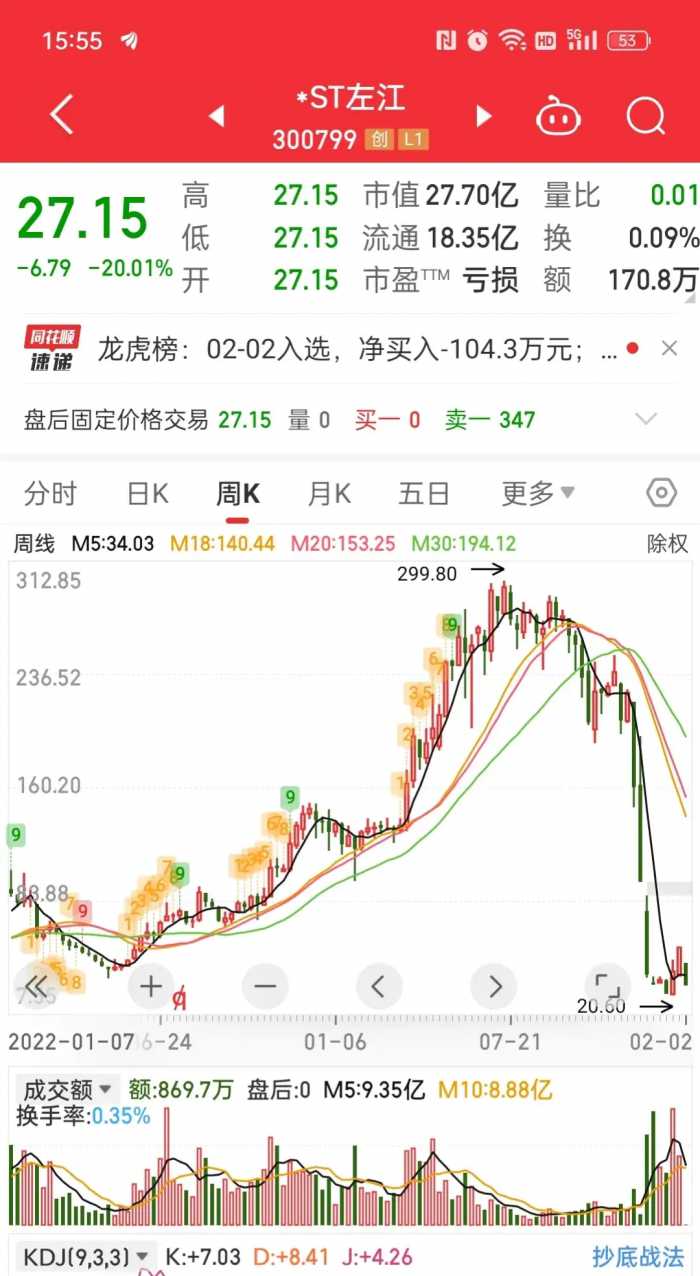 连续3个20厘米跌停，股价从299跌到27元，里面散户还能跑出去吗？