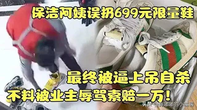 网传保洁扔699元限量鞋，被业主索赔一万元，保洁自杀身亡引热议