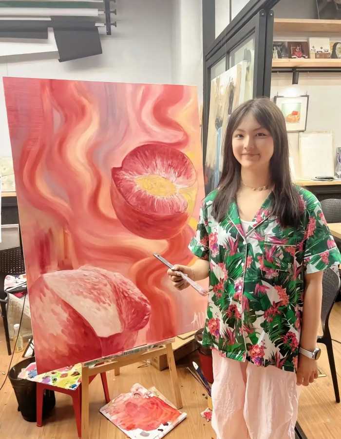 李湘再晒女儿新画作《心脏》，王诗龄绘画进步大，获网友一致好评