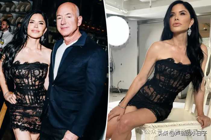 贝佐斯未婚妻袒胸露乳亮相红毯，晒50克拉钻戒，情欲味道太浓了！