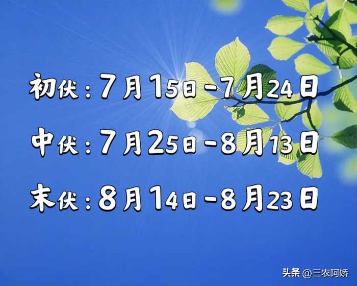 2024年三伏天时间表来了，今年三伏天不一般，今年是凉嗖嗖冷夏？