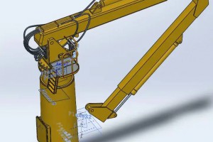 拖船船舶起重机吊机3D图纸 Solidworks设计 附STP