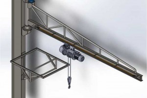 jib-crane臂式起重机吊机3D图纸 Solidworks设计 附STEP